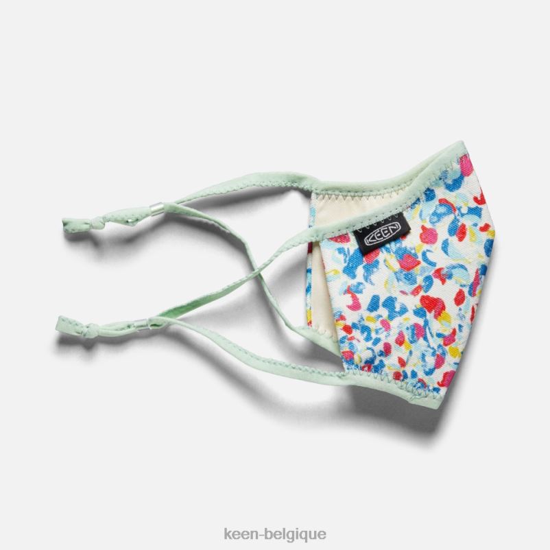DLLD6465 Keen masque en petits caractères floral blanc unisexe