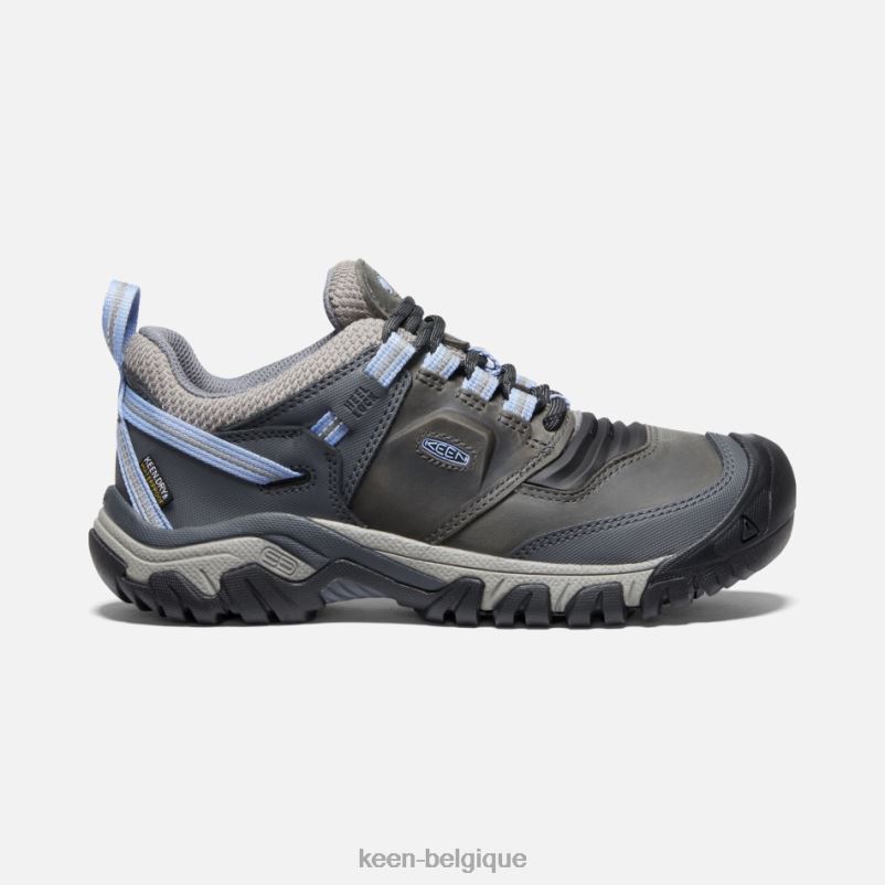 DLLD6200 Keen chaussures de randonnée imperméables ridge flex gris acier-hortensia en vedette