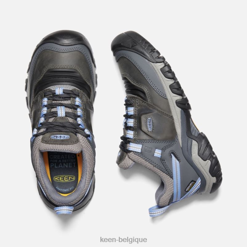 DLLD6200 Keen chaussures de randonnée imperméables ridge flex gris acier-hortensia en vedette