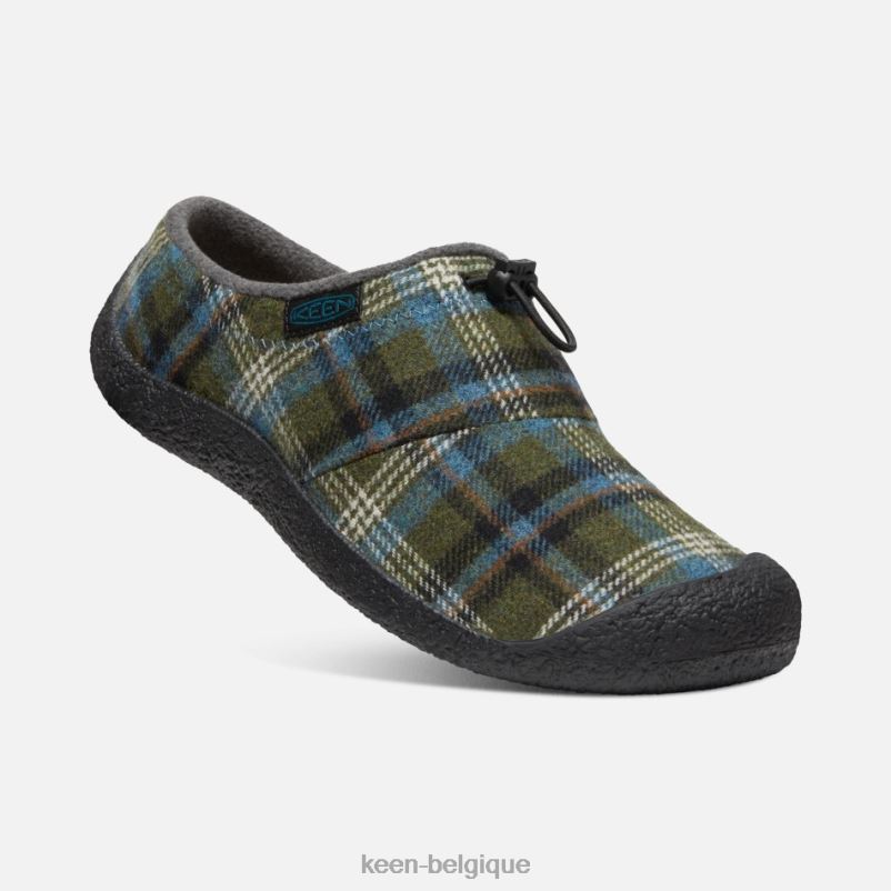 DLLD6292 Keen nouvelle diapositive Howser III vert à carreaux-noir en vedette