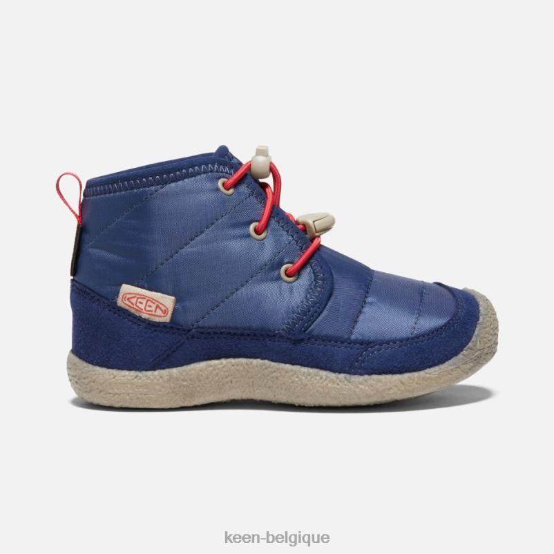 DLLD6311 Keen Chukka imperméable Young' Howser II Tapis bleu profond-rouge en vedette
