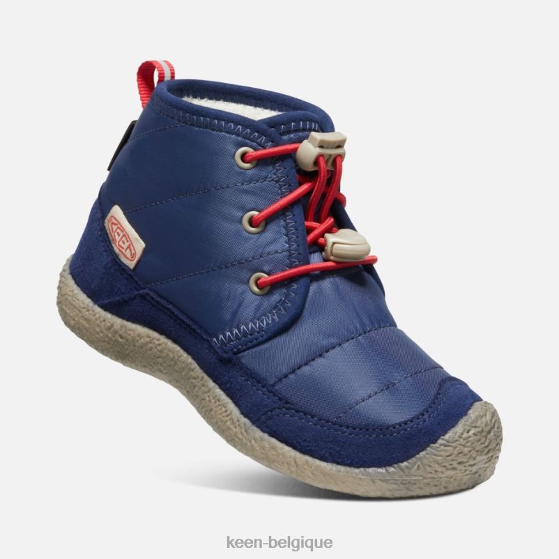 DLLD6311 Keen Chukka imperméable Young\' Howser II Tapis bleu profond-rouge en vedette