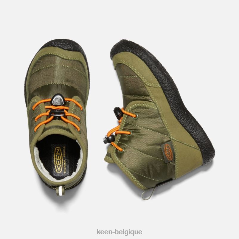 DLLD6312 Keen Chukka imperméable Young\' Howser II capulet olive-orange roussâtre en vedette