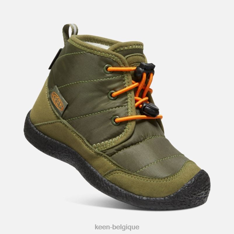 DLLD6312 Keen Chukka imperméable Young\' Howser II capulet olive-orange roussâtre en vedette