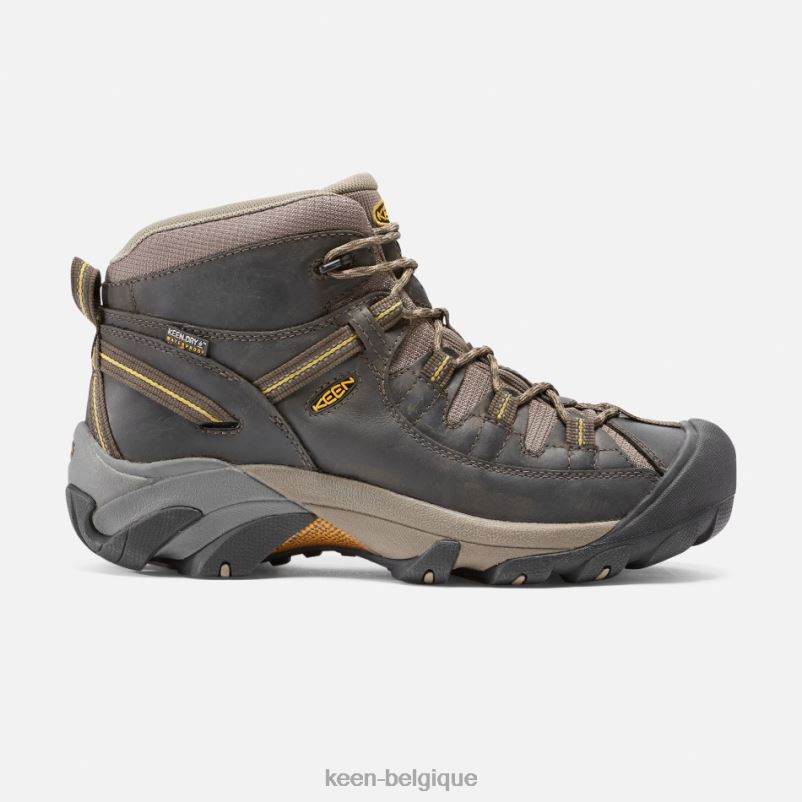 DLLD6250 Keen bottes de randonnée mi-hautes imperméables targhee ii noir jaune olive en vedette