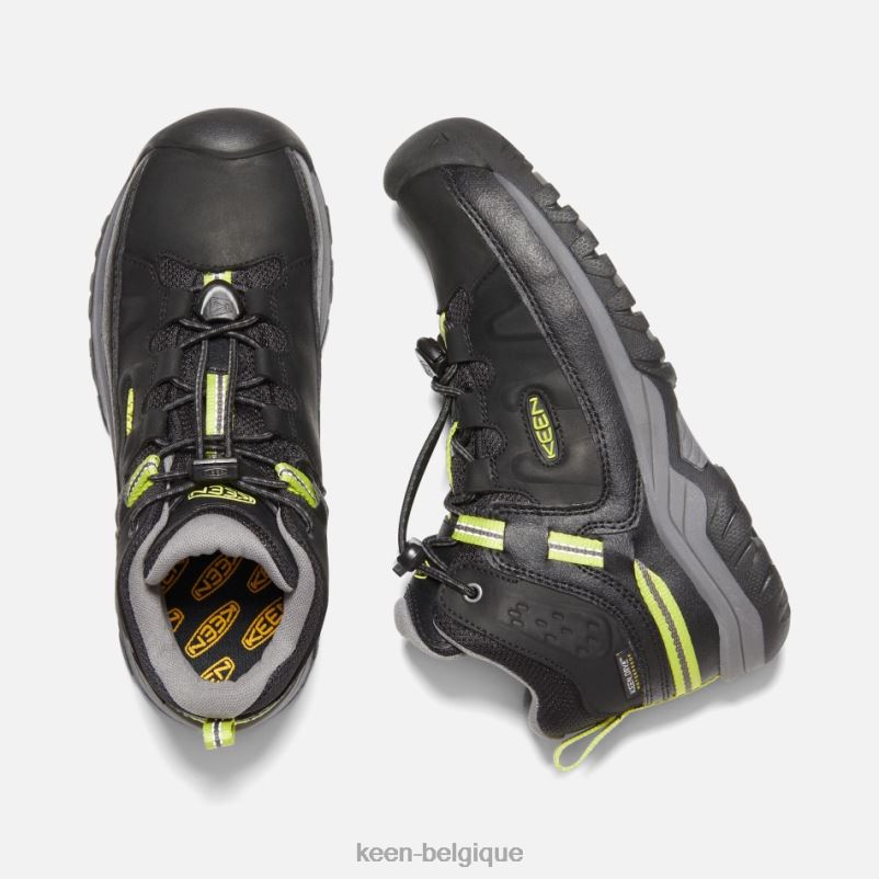 DLLD6270 Keen bottes de randonnée imperméables targhee plus âgées noir-gris acier enfants
