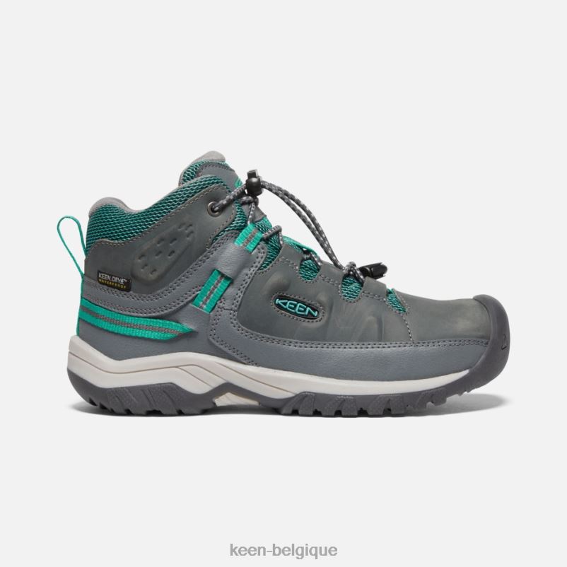 DLLD6271 Keen bottes de randonnée imperméables targhee plus âgées gris acier-porcelaine enfants