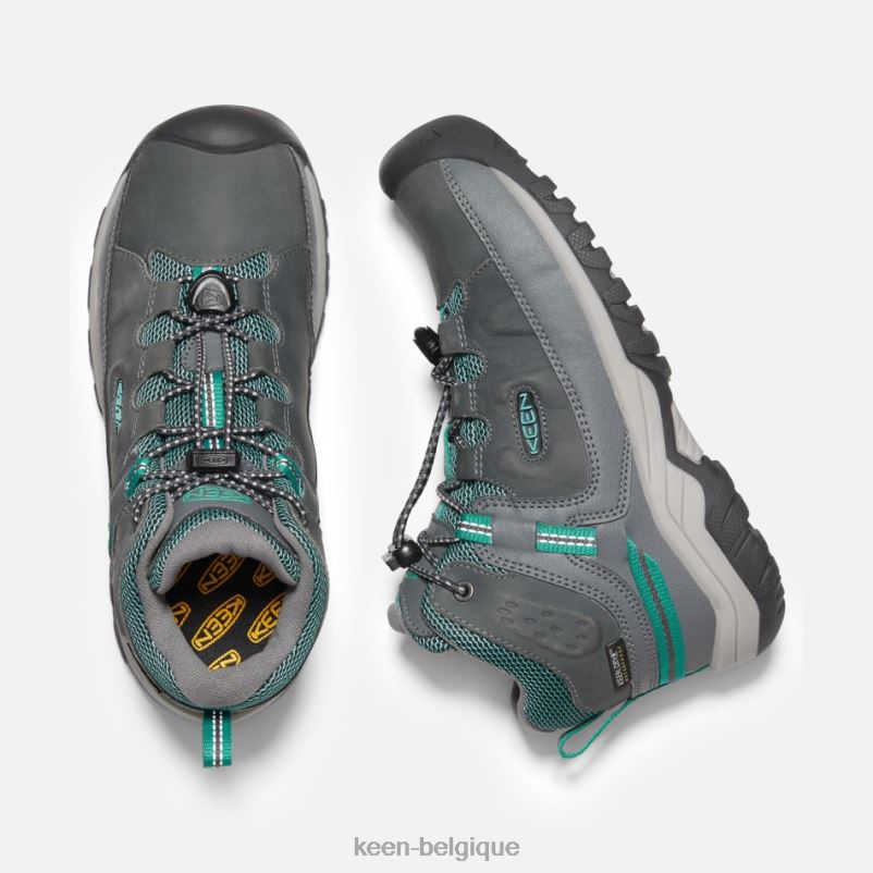 DLLD6271 Keen bottes de randonnée imperméables targhee plus âgées gris acier-porcelaine enfants