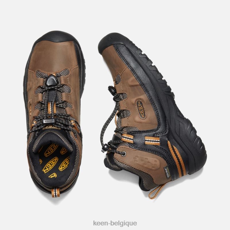 DLLD6272 Keen bottes de randonnée imperméables targhee plus âgées brun terre foncé-doré enfants