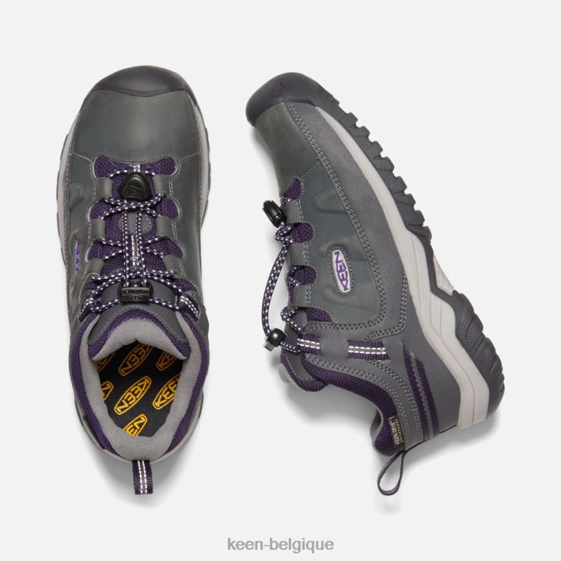 DLLD6277 Keen chaussures de randonnée imperméables targhee plus âgées aimant-tillandsia violet enfants
