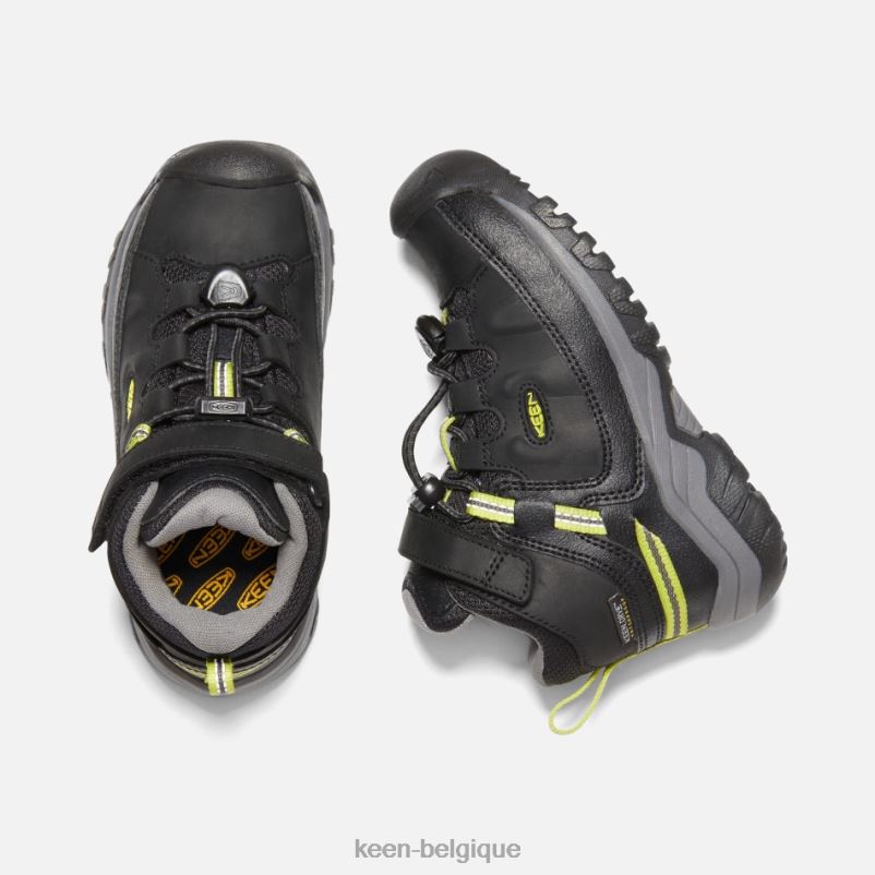 DLLD6283 Keen bottes de randonnée imperméables Targhee pour jeunes noir-gris acier enfants