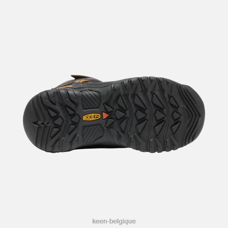 DLLD6285 Keen bottes de randonnée imperméables Targhee pour jeunes brun terre foncé-doré enfants