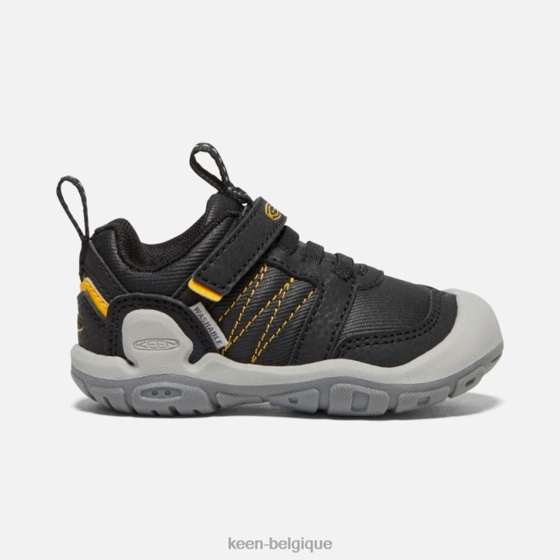 DLLD6553 Keen sneaker à pointe nouée pour tout-petits noir-jaune jaune noir vif enfants