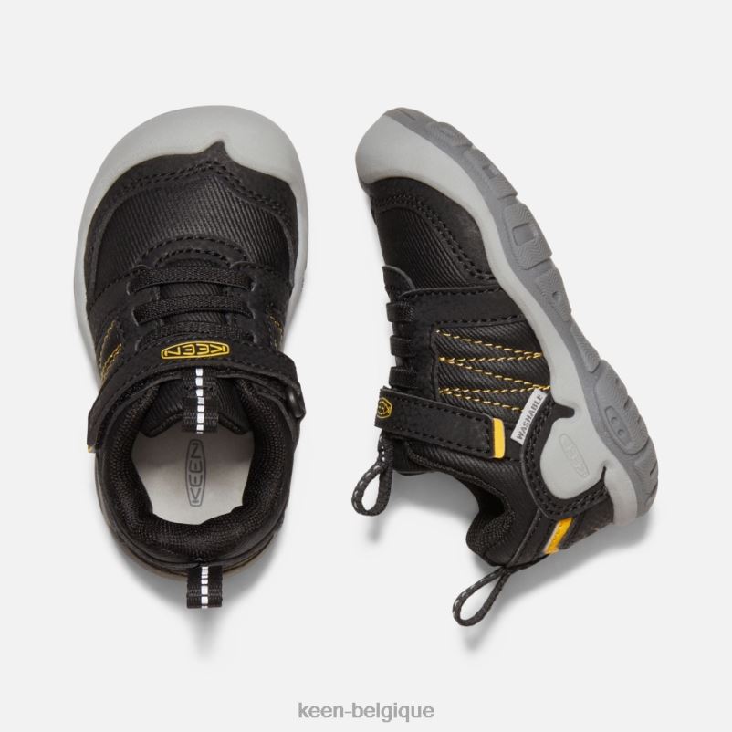 DLLD6553 Keen sneaker à pointe nouée pour tout-petits noir-jaune jaune noir vif enfants