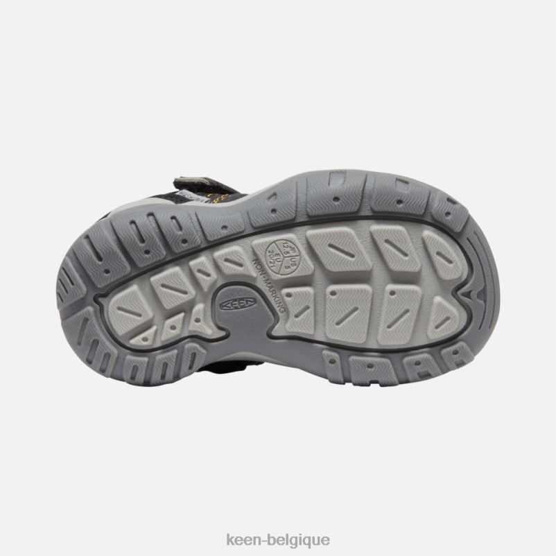 DLLD6553 Keen sneaker à pointe nouée pour tout-petits noir-jaune jaune noir vif enfants