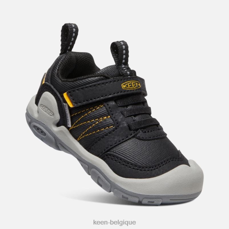 DLLD6553 Keen sneaker à pointe nouée pour tout-petits noir-jaune jaune noir vif enfants