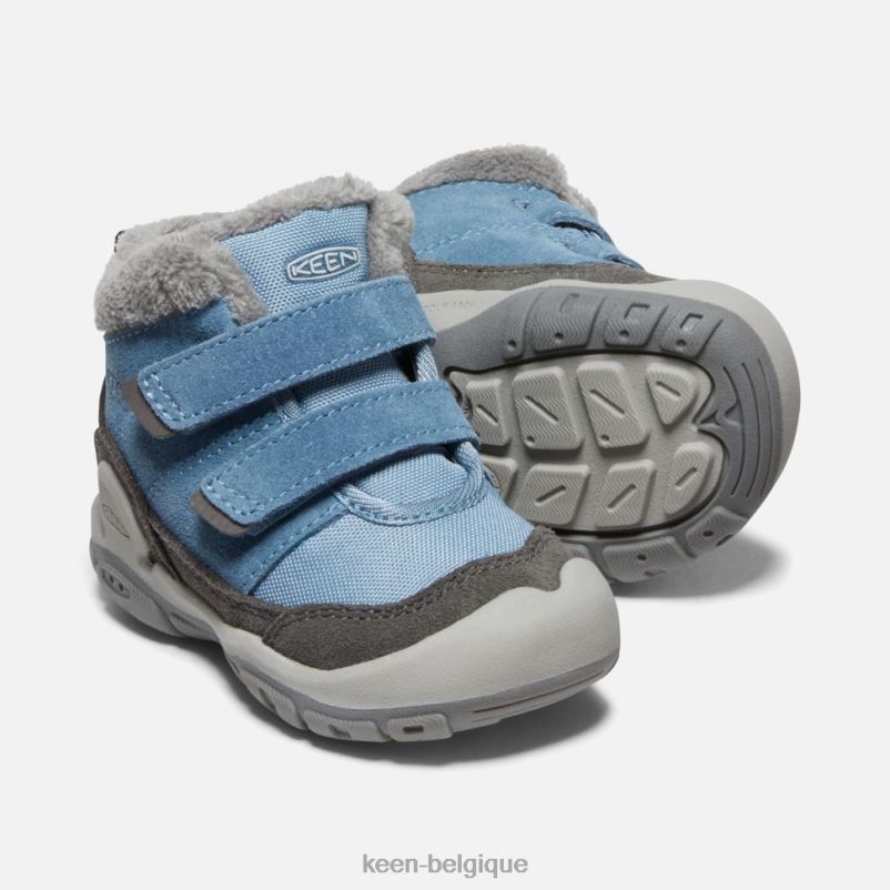 DLLD6572 Keen chukka à double bride nouée pour tout-petits ombre bleue aimantée enfants