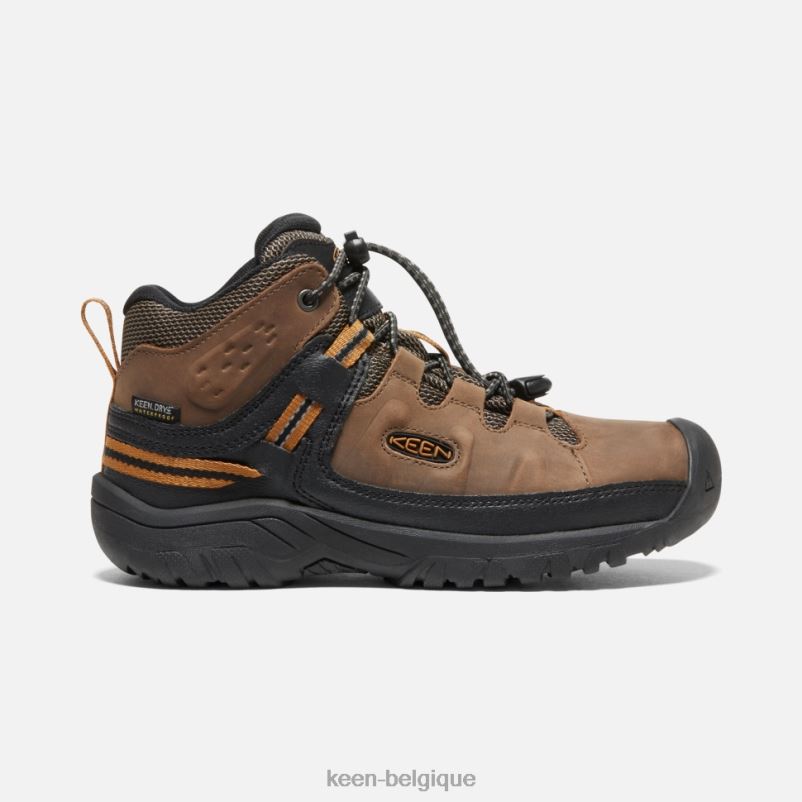 DLLD6523 Keen botte imperméable big'targhee brun terre foncé-doré enfants