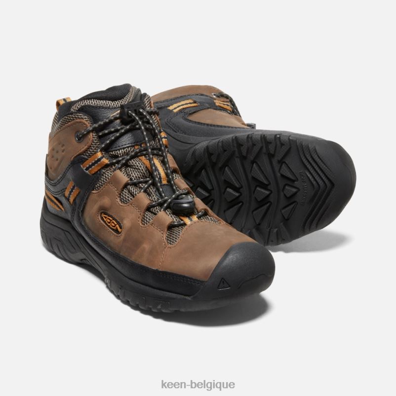 DLLD6523 Keen botte imperméable big\'targhee brun terre foncé-doré enfants