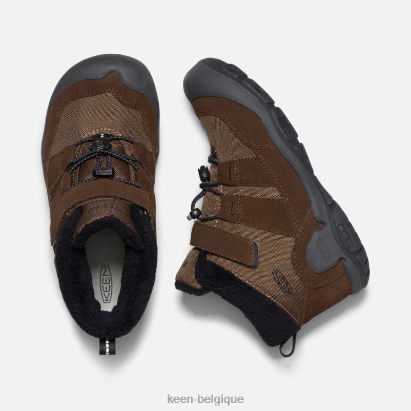 DLLD6579 Keen Chukka à gros nœud terre foncée-noir enfants