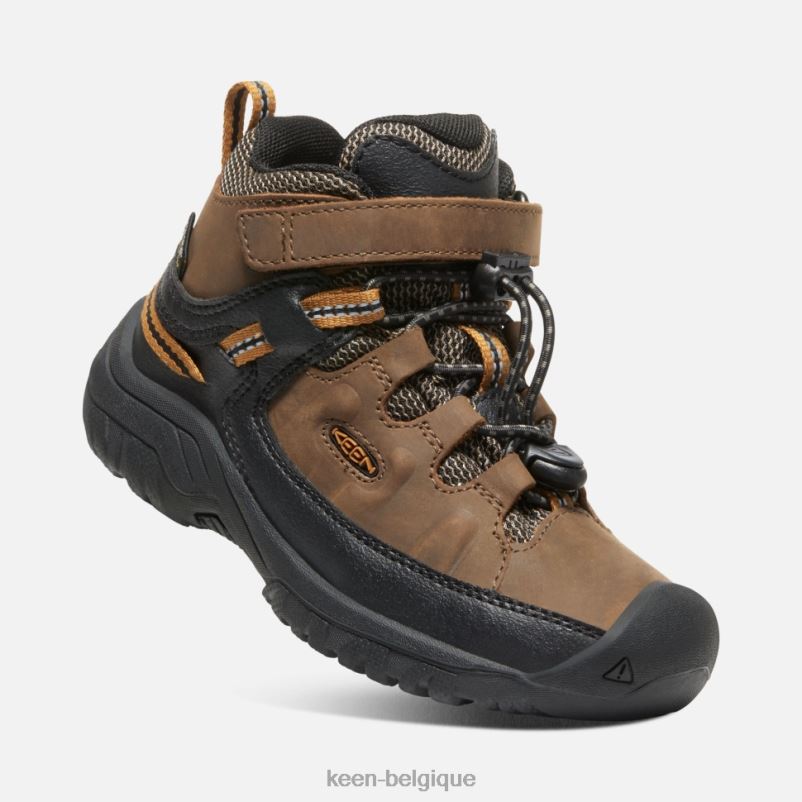 DLLD6534 Keen botte imperméable Little\'Targhee brun terre foncé-doré enfants