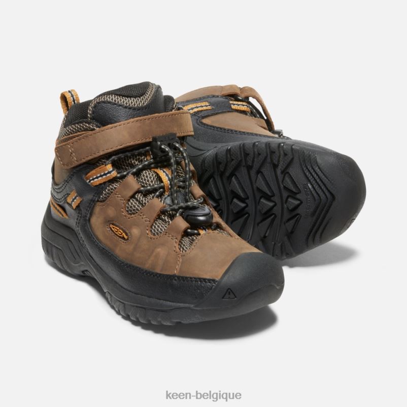 DLLD6534 Keen botte imperméable Little\'Targhee brun terre foncé-doré enfants
