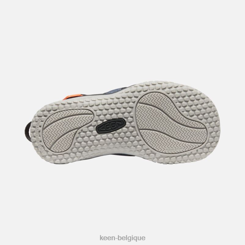 DLLD6595 Keen grande sandale galuchat noir-orange sécurité enfants