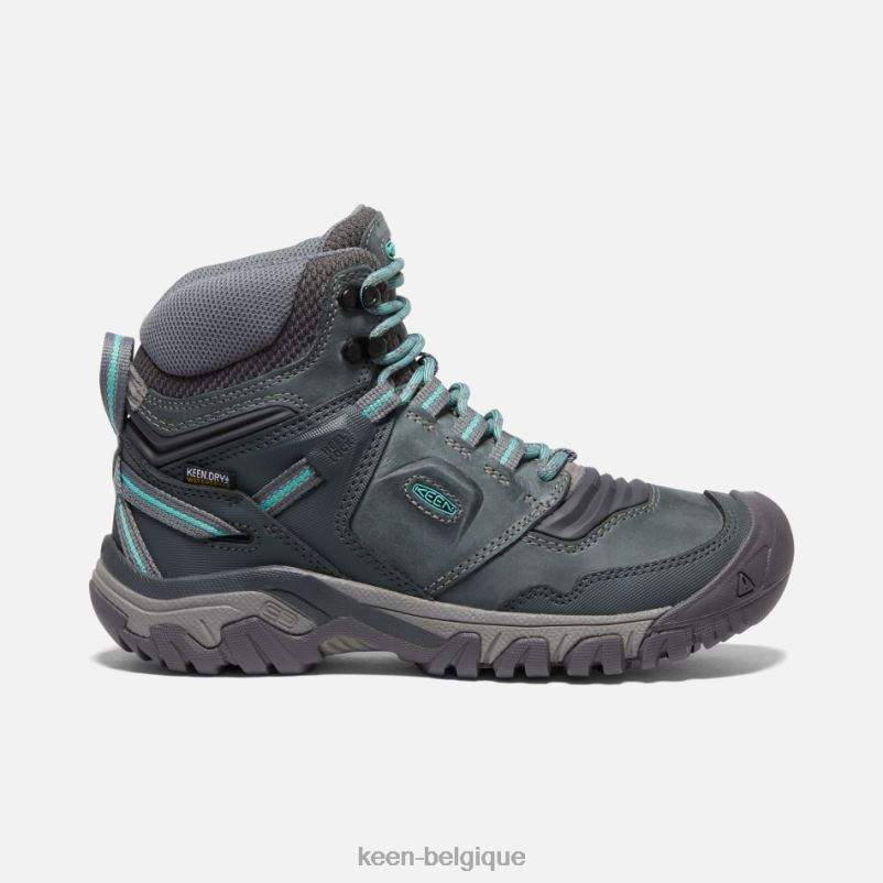 DLLD6177 Keen bottes de randonnée imperméables Ridge Flex gris acier-porcelaine femmes