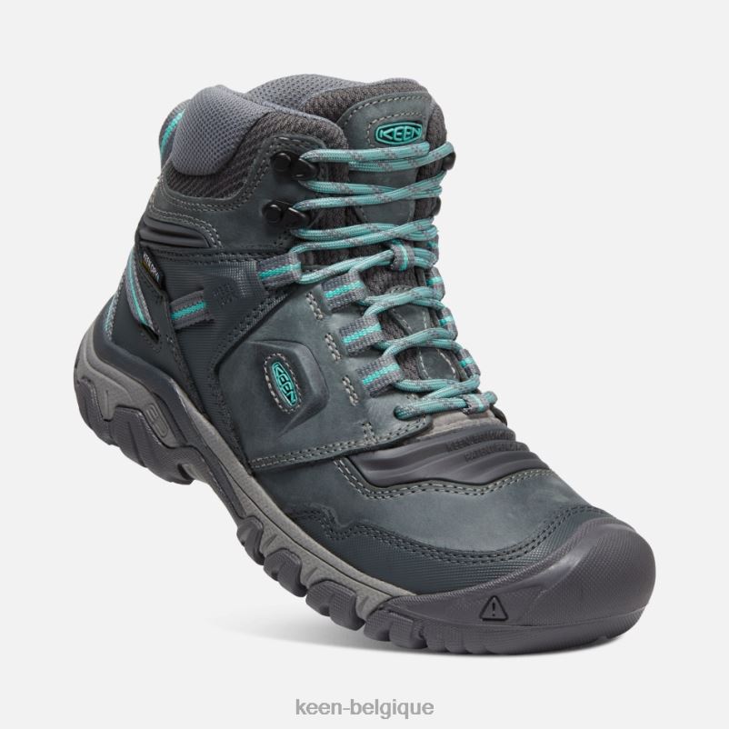 DLLD6177 Keen bottes de randonnée imperméables Ridge Flex gris acier-porcelaine femmes