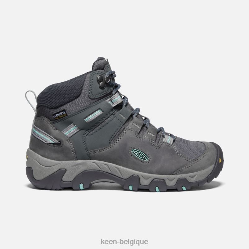 DLLD6189 Keen botte imperméable en cuir Steens vague gris acier-océan femmes