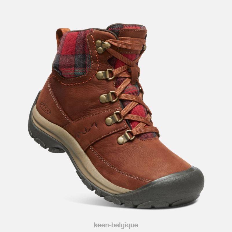 DLLD6190 Keen botte imperméable d\'hiver kaci iii plaid rouge écaille de tortue femmes