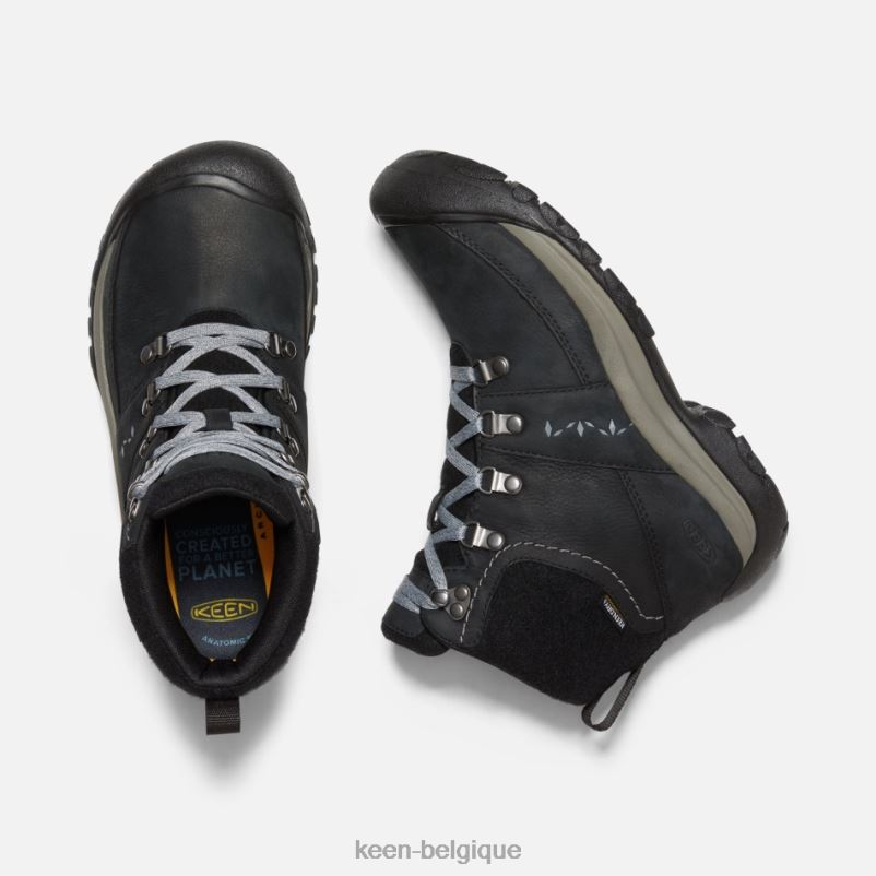 DLLD6191 Keen botte imperméable d\'hiver kaci iii noir-gris acier femmes