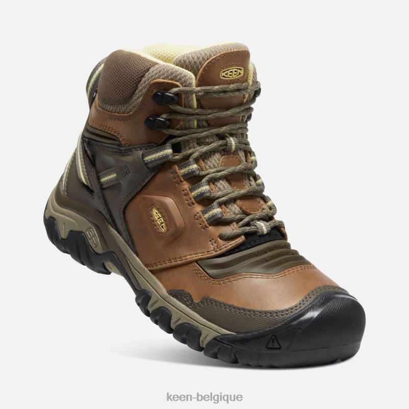 DLLD6337 Keen botte imperméable Ridge Flex crème-safari femmes