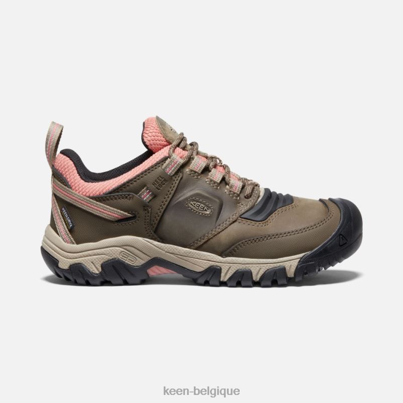DLLD6129 Keen chaussures de randonnée imperméables ridge flex poussière de brique de Timberwolf femmes