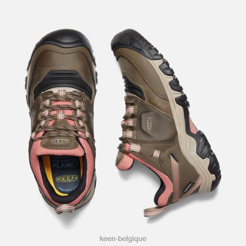 DLLD6129 Keen chaussures de randonnée imperméables ridge flex poussière de brique de Timberwolf femmes