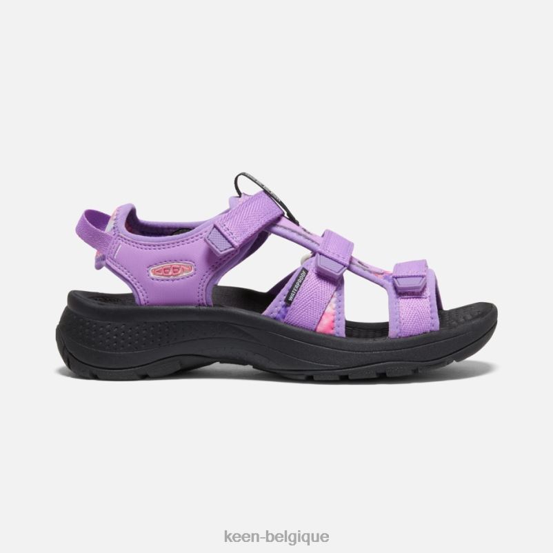 DLLD631 Keen sandales astoria west à bout ouvert Tye Dye-violet femmes