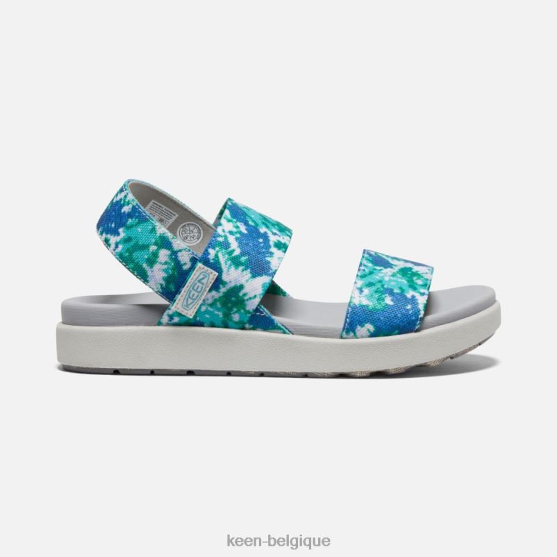 DLLD6376 Keen sandale à bride arrière elle colorant à cravate en porcelaine femmes