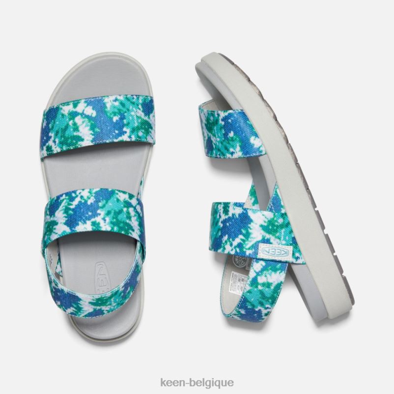DLLD6376 Keen sandale à bride arrière elle colorant à cravate en porcelaine femmes