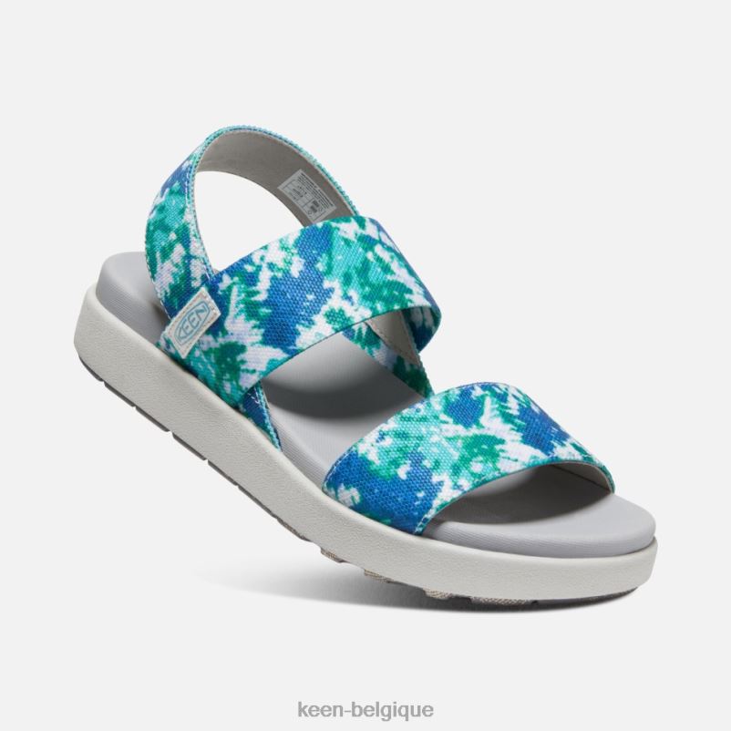 DLLD6376 Keen sandale à bride arrière elle colorant à cravate en porcelaine femmes