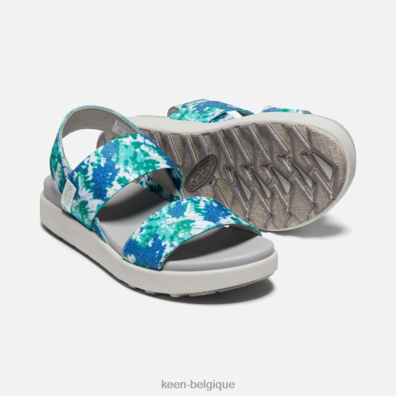 DLLD6376 Keen sandale à bride arrière elle colorant à cravate en porcelaine femmes