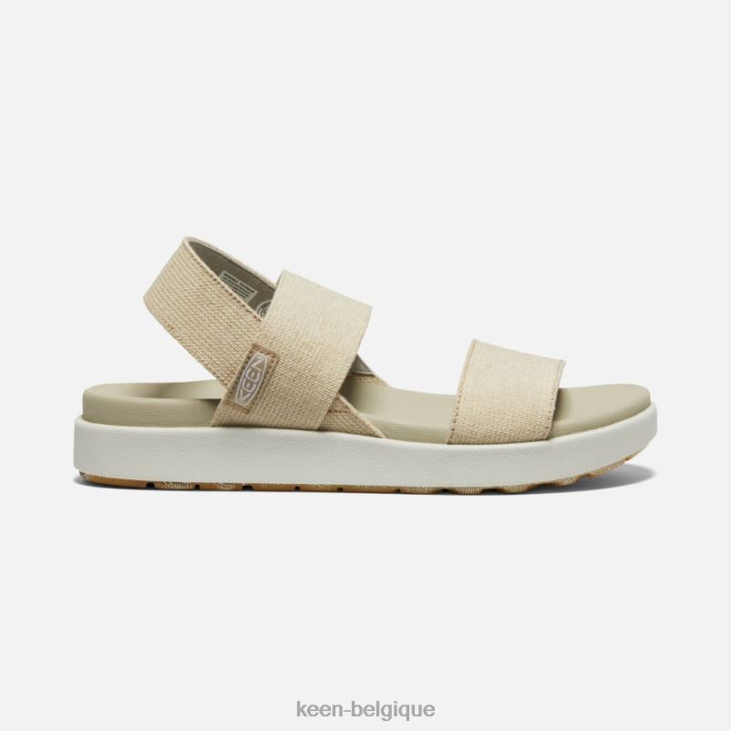 DLLD647 Keen elle - sandales décontractées à bride arrière chanvre naturel plaza taupe femmes