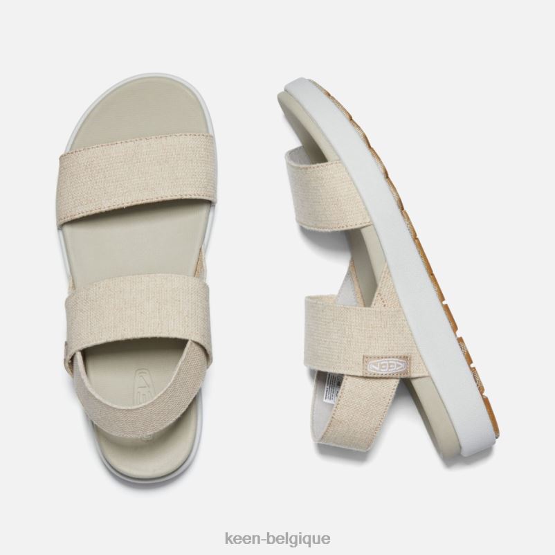 DLLD647 Keen elle - sandales décontractées à bride arrière chanvre naturel plaza taupe femmes