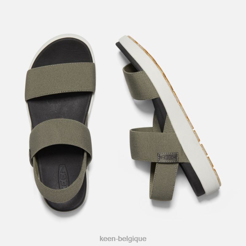 DLLD649 Keen elle - sandales décontractées à bride arrière olive poussiéreuse femmes