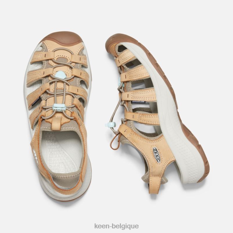 DLLD669 Keen sandale astoria west en cuir verre bleu biche femmes