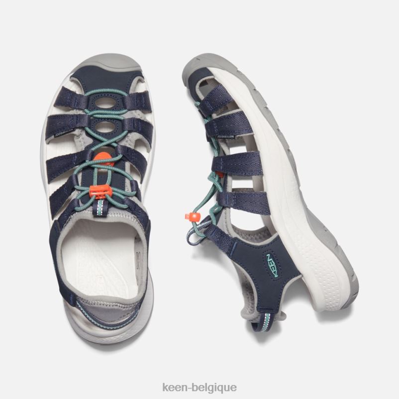 DLLD6369 Keen sandale astoria ouest verre biseauté bleu marine femmes