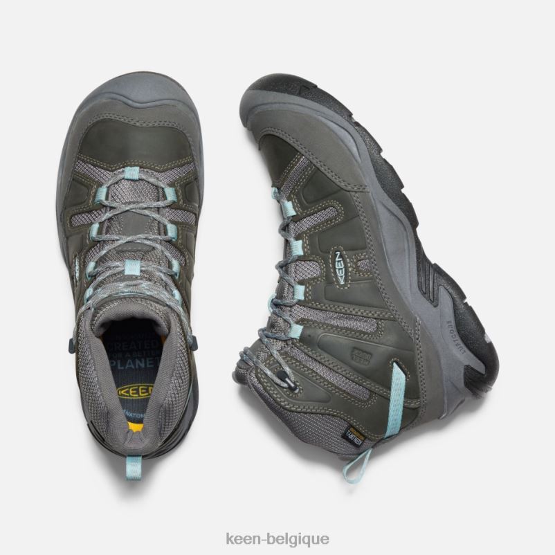 DLLD6317 Keen botte imperméable circadia large gris acier-bleu nuage femmes