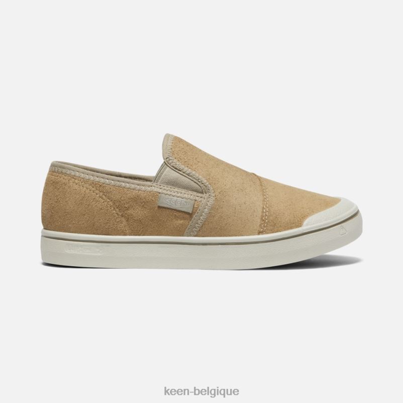 DLLD6327 Keen elsa récolte cuir slip-on bouleau beige-argenté femmes