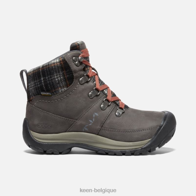 DLLD6341 Keen botte imperméable d'hiver kaci iii plaid aimant-noir femmes