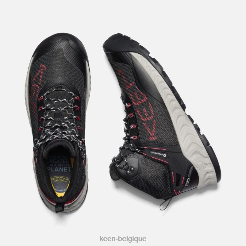 DLLD6203 Keen botte imperméable nxis evo tapis noir-rouge Hommes