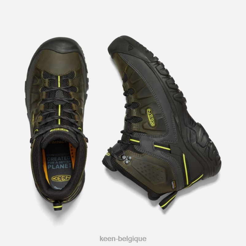 DLLD6261 Keen bottes de randonnée imperméables targhee iii onagre de nuit en forêt Hommes